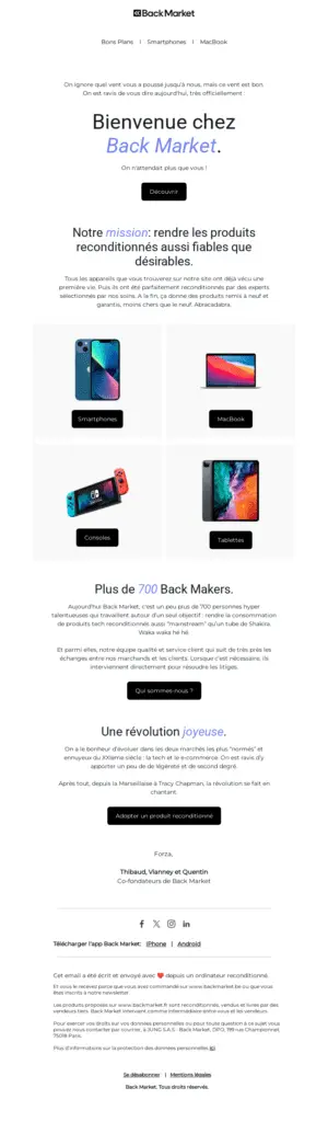 email accueil backmarket