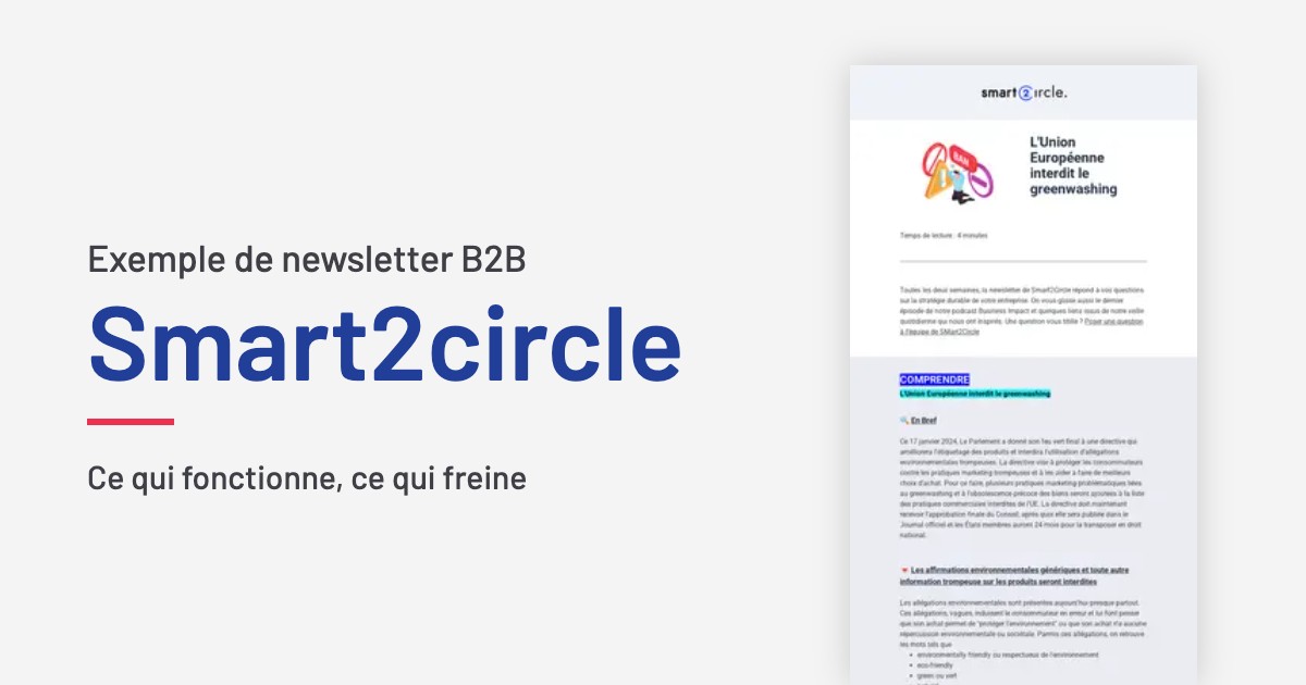 Exemple de newsletter B2B Smart2circle