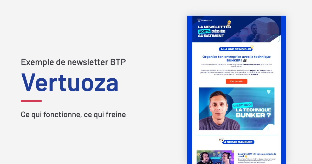 Exemple de newsletter BTP Vertuoza
